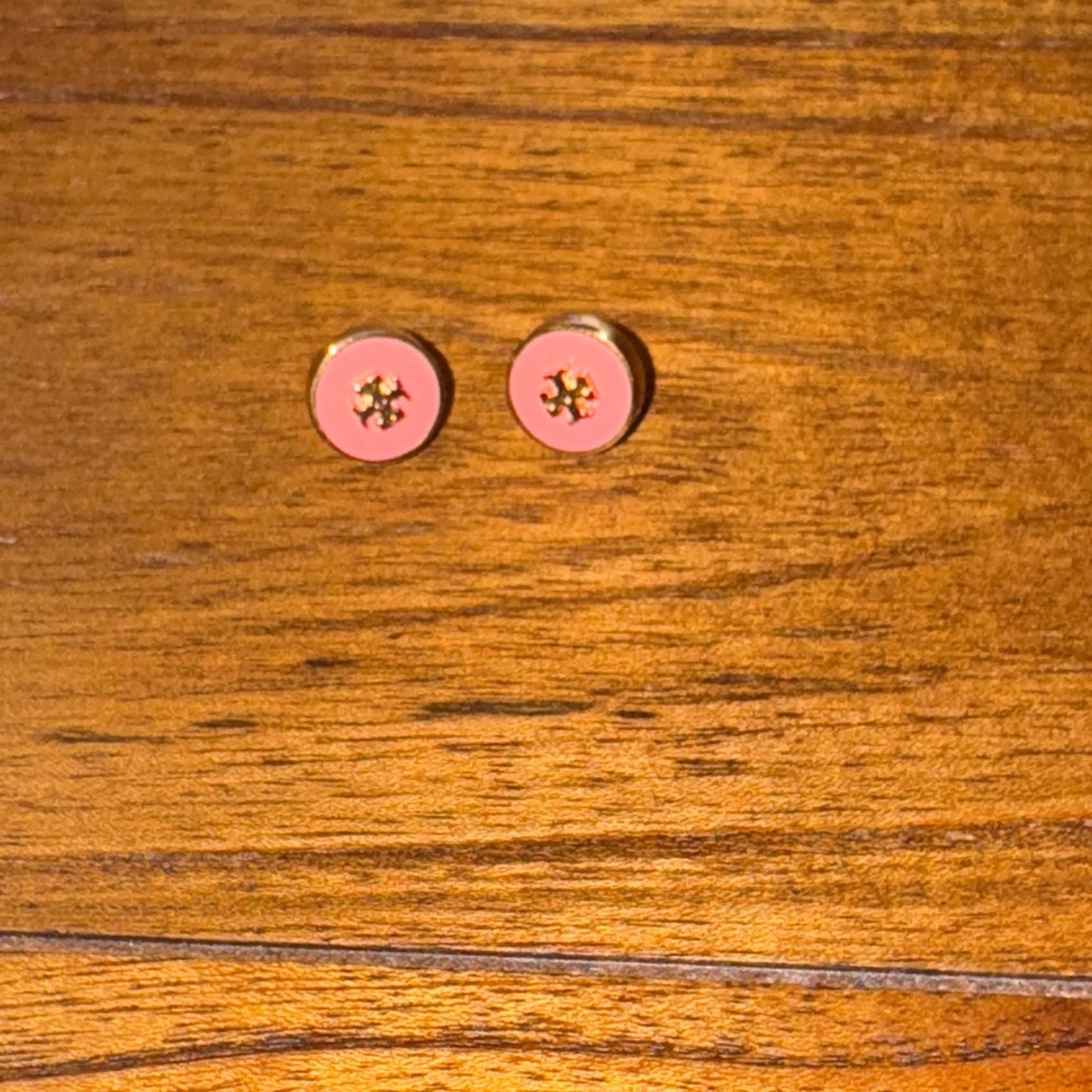 Tory Burch Pink Button Stud Earrings